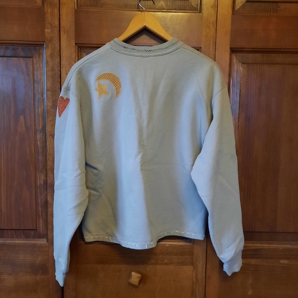DIY Homemade Fall Themed Jerzees Tan Cropped Crewneck Sweatshirt Size Medium - Picture 11 of 14